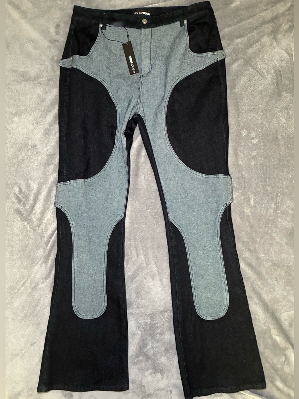 Fashion Nova Two-Tone Bootcut Jeans